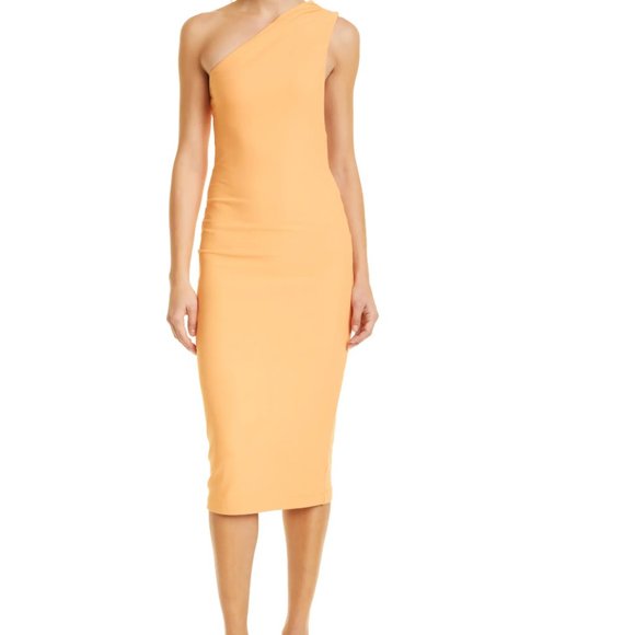 NWT ALIX NYC Spring 2022 One Shoulder Backless Sorbet Orange Dress Small $265 - Picture 2 of 3